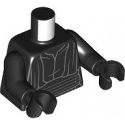 Torso SW Sith Robe with Waist Sash with Pouch and Dark Bluish Gray Dots Pattern / Black Arms / Black Hands: {черен}