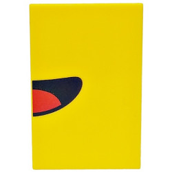 Tile 2 x 3 with Black Open Mouth Smile with Red Tongue Left Half Pattern: {ярко жълт}