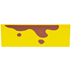 Tile 2 x 6 with Reddish Brown Splotches Pattern: {ярко жълт}
