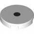 Tile, Round 2 x 2 with Bottom Stud Holder with Black Dot / Eye Pattern: {бял}