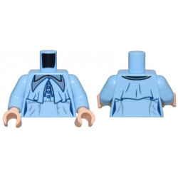 Torso Female Coat with Capelet and Sand Blue and Metallic Light Blue Pointed Collars and Buttons Pattern / Bright Light Blue Arms / Light Nougat Hands: {светло кралско син}