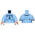 Torso Female Coat with Capelet and Sand Blue and Metallic Light Blue Pointed Collars and Buttons Pattern / Bright Light Blue Arms / Light Nougat Hands: {светло кралско син}