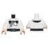 Torso Overcoat with Large Lapel and Black Fur Collar over Dark Bluish Gray and Light Bluish Gray Ascot, Wide Belt with Dark Silver Claws Buckle Pattern / White Arms / Light Nougat Hands: {бял}
