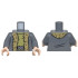 Torso Coat Open with Dark Tan Thick Fur Lining over Olive Green Tunic, Black Belt with Silver Durmstrang Buckle Pattern / Dark Bluish Gray Arms / Light Nougat Hands: {тъмно каменно сив}