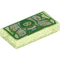 FLAT TILE 1X2, NO. 427: {прозрачен зелен опал}