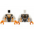 Torso Armor, Dark Bluish Gray Plates, Orange and Yellow Trim Pattern / White Arms / Orange Hands: {бял}