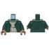 Torso Jacket Open with Gold Buttons over Tan Ribbed Sweater Pattern / Dark Green Arms / Sienna Hands: {земно зелен}