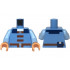 Torso Pixelated Vest with Reddish Brown Buttons, Belts with Silver Buckles, Dark Blue Collar and Pouch Pattern / Bright Light Blue Arms / Nougat Hands: {умерено син}