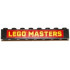 Brick 1 x 8 with Yellow 'LEGO MASTERS' on Red Background Pattern: {черен}