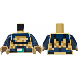 Torso Pixelated Black, Dark Blue and Dark Tan Armor, Dark Turquoise Belt Buckle Pattern / Dark Blue Arms / Dark Tan Hands: {тухлено жълт}