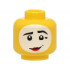 Minifigure, Head Black Eyebrows and Dimples, White Face Paint, Red Lips, Lopsided Grin Pattern: {ярко жълт}