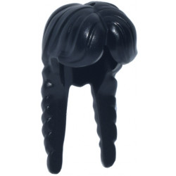 Mini Doll, Hair Female Long with 2 Braids, Parted in Center: {черен}