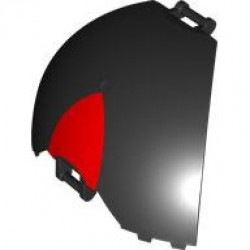 Windscreen Quarter Dome, Bar Handles at Top and Bottom with Red Curved Triangle Pattern (Shadow the Hedgehog Forehead): {черен}