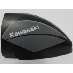 Panel Curved 5 x 3 x 2 Corner Quarter Ellipse, Left with White 'Kawasaki' on Dark Bluish Gray Background Pattern: {черен}