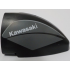 Panel Curved 5 x 3 x 2 Corner Quarter Ellipse, Left with White 'Kawasaki' on Dark Bluish Gray Background Pattern: {черен}