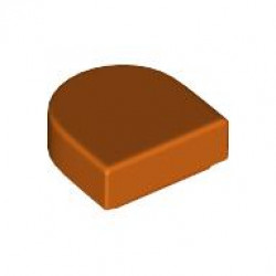 FLAT TILE 1X1, 1/2 CIRCLE: {червеникаво-оранжев}
