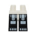Hips and Black Legs with White Minifigure Skeleton Thighs, Knees and Toes Pattern (BAM): {бял}