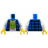 Torso Flannel Vest over White Shirt with Lime Z-Blob on Coral Splotch, Bright Green Collar Pattern / White Arms / Yellow Hands: {ярко син}