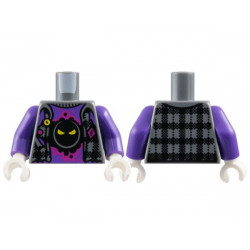 Torso Flannel Vest over Dark Purple Shirt with Black Face, Yellow Eyes and Magenta Splotch Pattern / Dark Purple Arms / White Hands: {тъмно каменно сив}