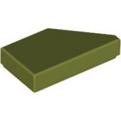 Tile, Modified 1 x 2 Wedge Left: {маслинено зелен}
