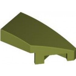 RIGHT PLATE 1X2, W/ BOW, 45 DEG. CUT: {маслинено зелен}