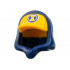 Minifigure, Headgear Hood Hoodie with Molded Bright Light Orange Cap and Printed Hourglass Logo Pattern: {земно син}