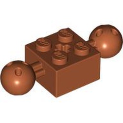 BRICK 2X2, W/ 2 BALLS, DIA. 10,2: {тъмно оранжев}