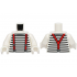 Torso Shirt with Black Stripes, Red Suspenders with Dark Bluish Gray Buckles Pattern (BAM) / White Arms / White Hands: {бял}