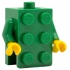 Torso, 2 x 3 Brick Costume / Green Arms / Yellow Hands (BAM): {тъмно зелен}