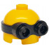 Minifigure, Head, Modified Minion, Short with Molded Black Goggles Pattern: {огнено жълто-оранжев}