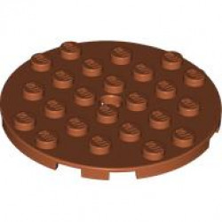 PLATE 6X6 ROUND WITH TUBE SNAP: {тъмно оранжев}