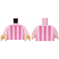 Torso Shirt with Dark Pink Vertical Stripes and Creases Pattern / Bright Pink Arms / Light Nougat Hands: {светло пурпурен}
