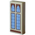 Tile 1 x 2 with Reddish Brown Windows and Sill, Dark Bluish Gray Panes and Bright Light Blue Glass Pattern: {тухлено жълт}
