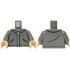 Torso Jacket with Black Pockets, Creases and Stitching, Light Bluish Gray Neck, Silver Zipper and Gru Logo Pattern / Dark Bluish Gray Arms / Light Nougat Hands: {тъмно каменно сив}