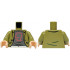 Torso Jacket Open with Pockets and Button over Dark Bluish Gray Shirt with Coral Head Outline Pattern / Olive Green Arms / Light Nougat Hands: {маслинено зелен}