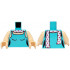 Torso Female Halter Top, White Scarf with Magenta Polka Dots, Light Nougat Neck and Shoulders Pattern / Light Nougat Arms / Light Nougat Hands: {умерено небесносин}