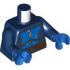 Torso SW Mandalorian Blue and Dark Silver Beskar Armor, Reddish Brown Belt with Pouches and Buckle Pattern / Dark Blue Arms / Blue Hands: {земно син}