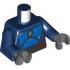 Torso SW Mandalorian Blue Beskar Armor, Reddish Brown Belt with Pouches and Dark Silver Buckle Pattern / Dark Blue Arms / Dark Bluish Gray Hands: {земно син}
