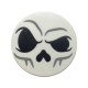 Tile, Round 3 x 3 with Skull with Black Eyes and Nose and Light Bluish Gray Contours Pattern (The Legend of Zelda Skulltula Face): {бял}
