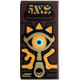 Tile 1 x 2 with Tablet with Gold, Orange and Medium Azure Eye, Teardrop and Shapes (Crest of the Sheikah) Pattern (The Legend of Zelda Sheikah Slate): {тъмно кафяв}