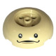 Brick, Round 4 x 4 Dome Top with 2 x 2 Recessed Center with Black Eyes, Mouth and Dark Tan Dimple Pattern (The Legend of Zelda Deku Tree Sprout Face): {тухлено жълт}