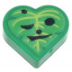 Tile, Round 1 x 1 Heart with Bright Green and Lime Leaf with Black Eyes, Nose and Mouth Pattern (The Legend of Zelda Korok Oakin Face): {тъмно зелен}
