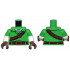 Torso Tunic, Reddish Brown Strap and Dark Red Belt with Gold Buckles, White Shirt Pattern / White Arms with Molded Bright Green Short Sleeves Pattern / Reddish Brown Hands: {ярко зелен}