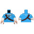 Torso Tunic, White Trim and Shirt, Reddish Brown Strap with Silver Buckle Pattern / White Arms with Molded Dark Azure Short Sleeves Pattern / Light Nougat Hands: {тъмно небесносин}