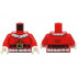 Torso Santa Jacket with White Fur Collar and Waistband, Black Creases and Belt with Gold Buckle Pattern (BAM) / Red Arms / White Hands: {ярко червен}