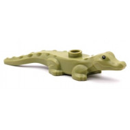 Alligator / Crocodile Baby Hatchling with Black Eyes Pattern: {маслинено зелен}