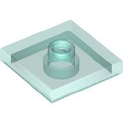 PLATE 2X2 W 1 KNOB: {прозрачно светло син}