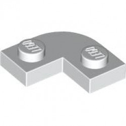 Plate, Round Corner 2 x 2 with 1 x 1 Cutout: {бял}