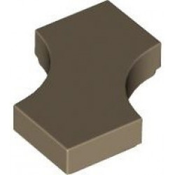Tile, Modified 2 x 2 with 2 1 x 1 Curved Cutouts (Double Arrow): {пясъчно жълт}