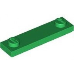 Plate, Modified 1 x 4 with 2 Studs with Groove: {тъмно зелен}